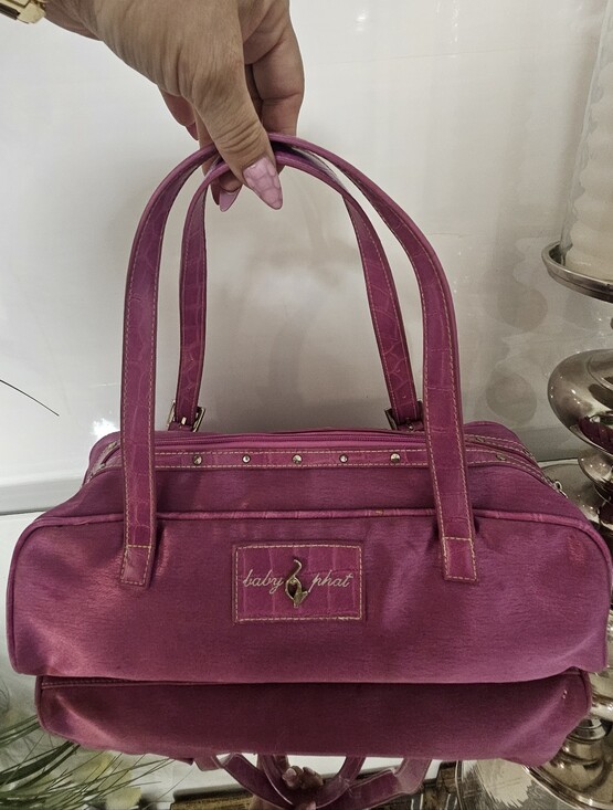 Baby Phat Handbags - Magnetta Baby Phat Pink Satin Top-Handle Bag